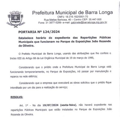 Portaria nº 124/2024
