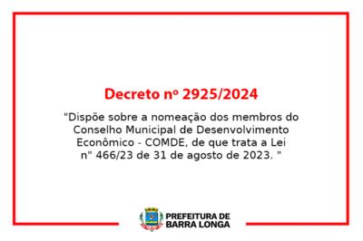 Decreto nº 2925/2024