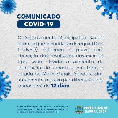 COMUNICADO SOBRE A COVID-19