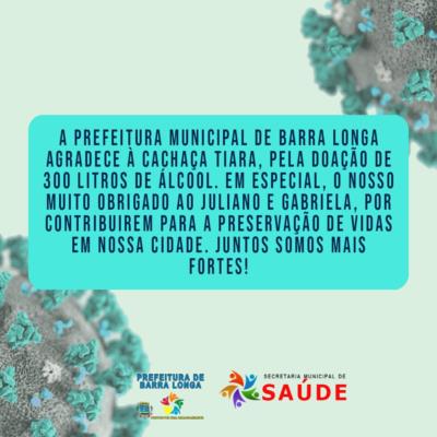 Agradecimento a Cachaça Tiara