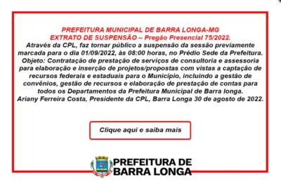 Inscrição para o Concurso Público da Prefeitura de Barra Longa começa hoje (17)