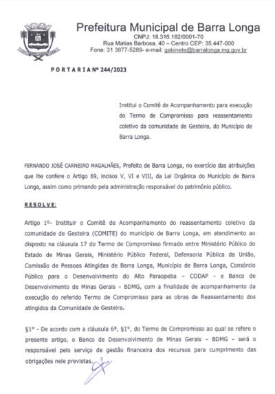 Portaria nº 244/2023