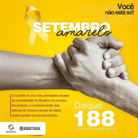Setembro Amarelo – Mês de Conscientização sobre Transtornos Mentais e Prevenção ao Suicídio.
