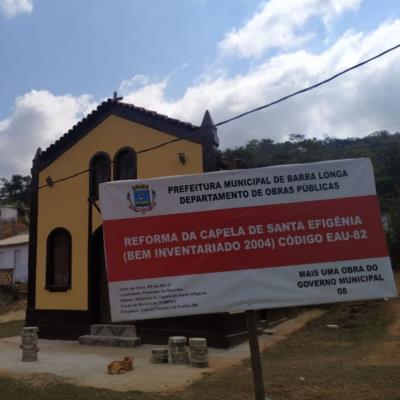 Prefeitura Municipal realiza reforma na Capela de Santa Efigênia.